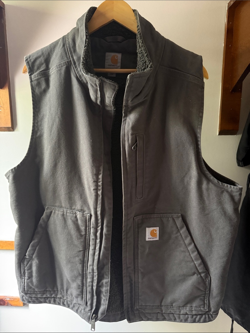 Carhartt Gray Sherpa-Lined Work Vest